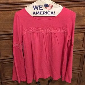 Hot pink bell sleeve top